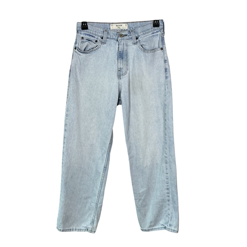 Hollister Baggy Light Wash High Rise Straight Leg Jeans W29 L30 Blue Denim